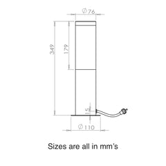ellumière™ BOLLARD LIGHT- BLACK | 3W 0.5M S/S SPIKE & BLACK BASE